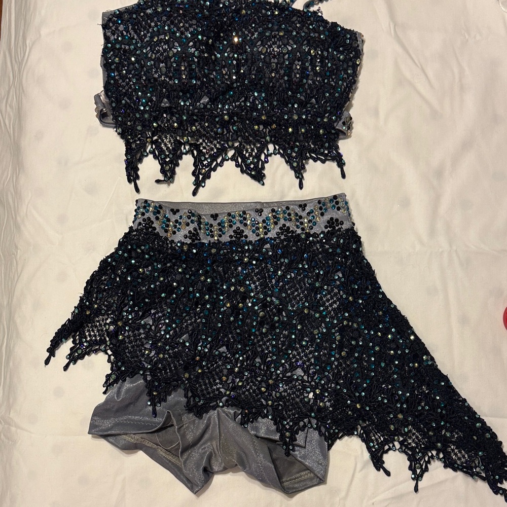 Elegant Black Beaded Dance Set